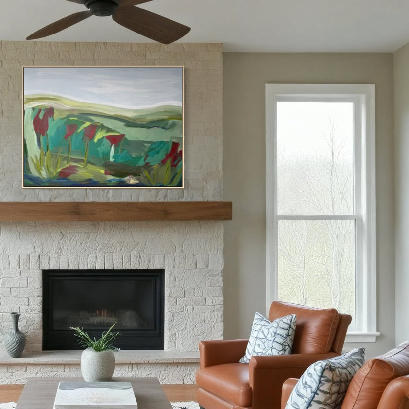 36" x 48" | Garden with a view, I