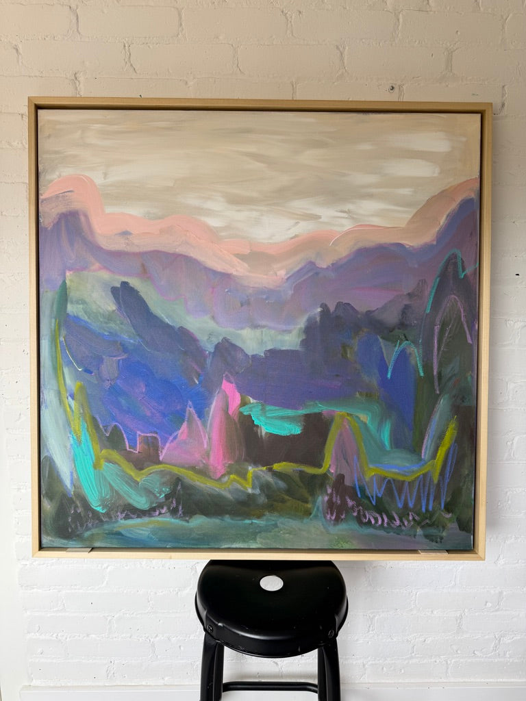 36" x 36" Abstract Landscape (Acrylic and oil stick on canvas)