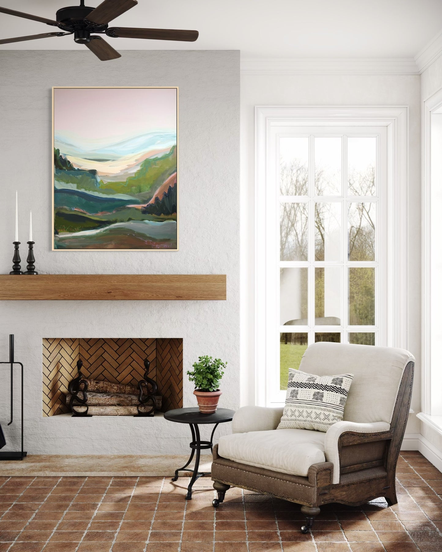 48" x 36" Abstract Landscape | Acrylic and oil stick on canvas