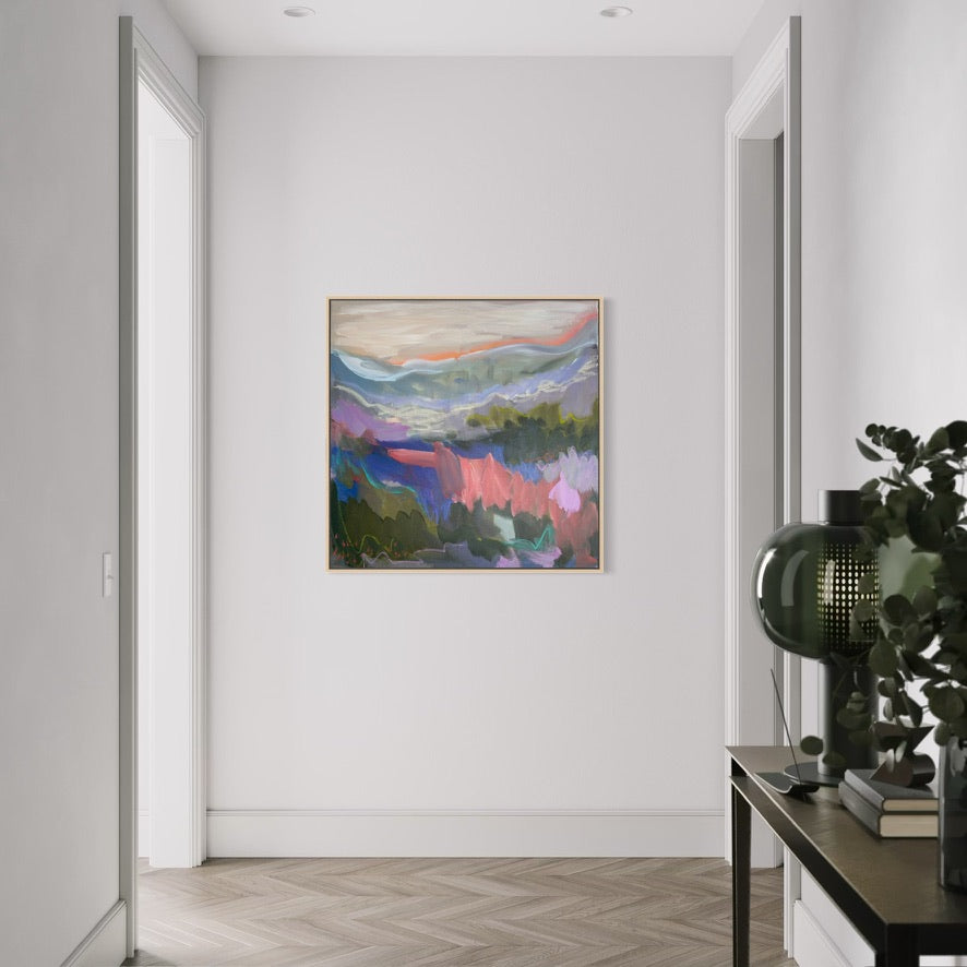 36" x 36" Abstract Landscape (Acrylic and oil stick on canvas)