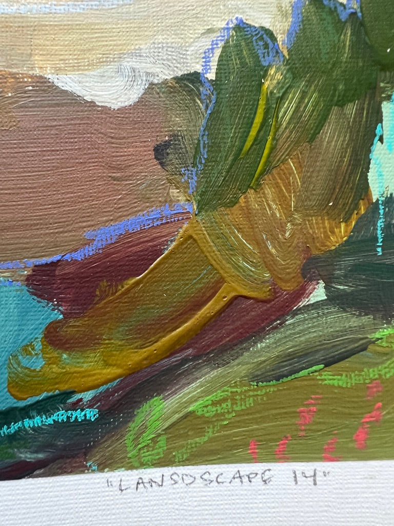 7"x5" Abstract Landscape: Acrylic and Oil Stick on Paper