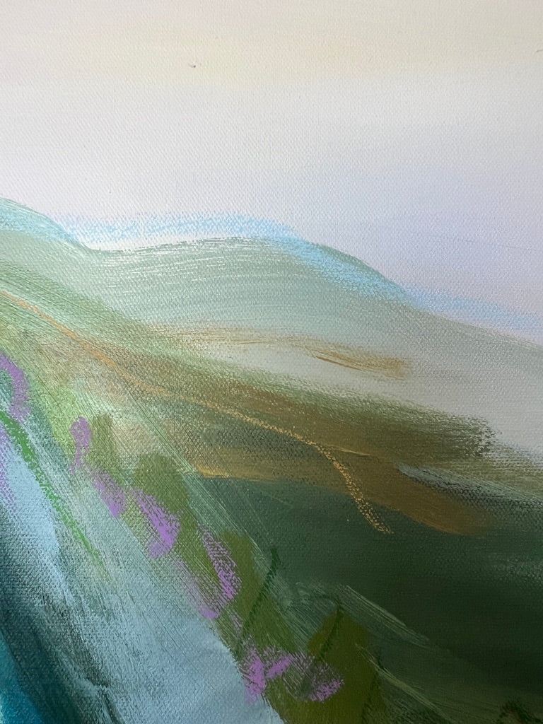 24" x 24" Abstract Landscape: Acrylic and Oil Stick on Canvas