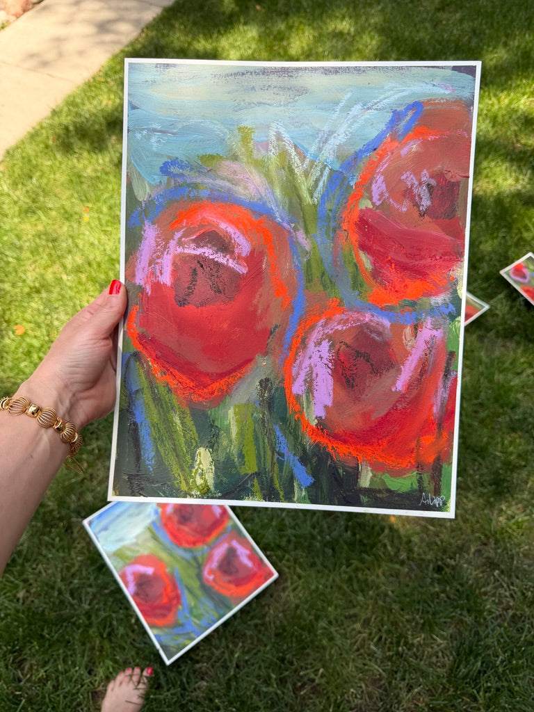 (Sizes vary) | Landscape florals on paper "Open Bloom"