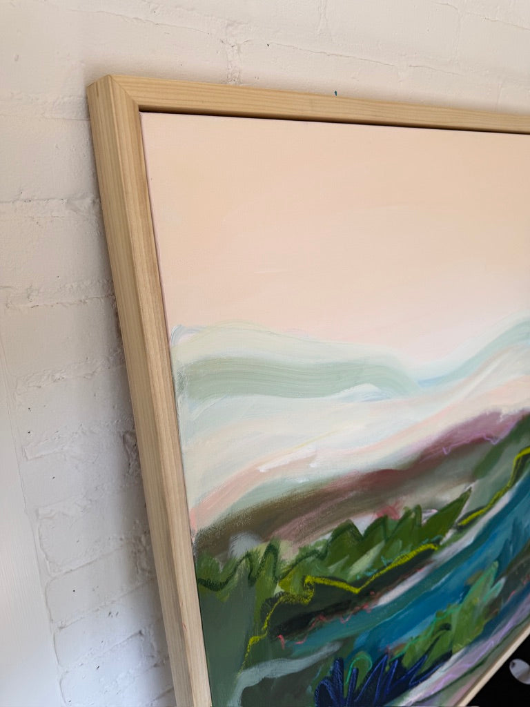 36" x 48" Abstract Landscape | Acrylic and oil stick on canvas