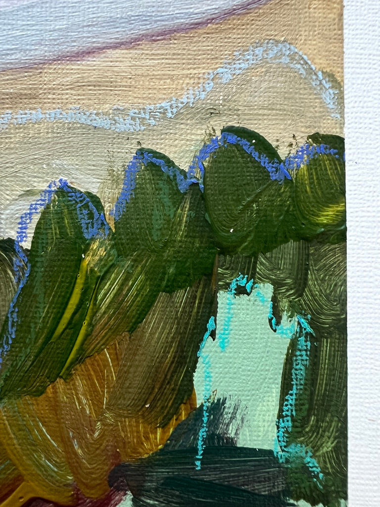 7"x5" Abstract Landscape: Acrylic and Oil Stick on Paper