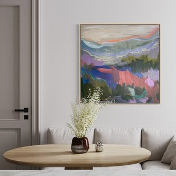 36" x 36" Abstract Landscape (Acrylic and oil stick on canvas)