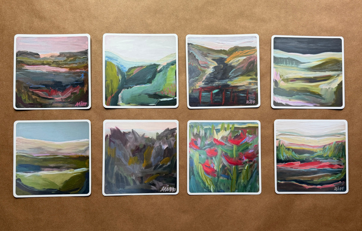 Square Greeting Cards & Envelopes, Pack of 8 - Blank on Back