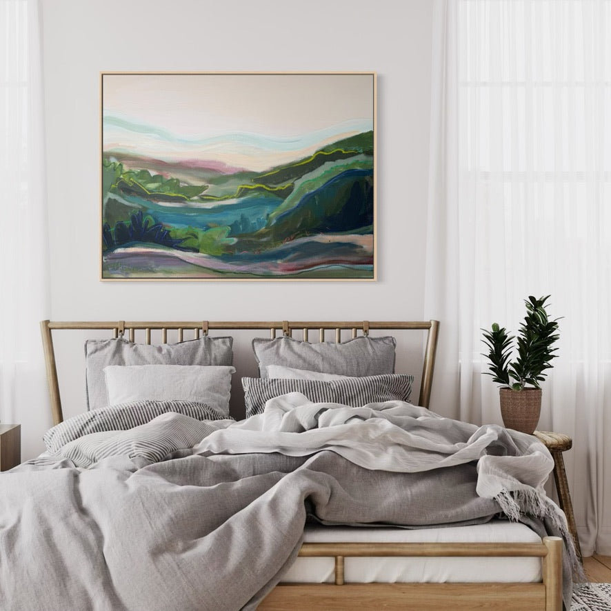 36" x 48" Abstract Landscape | Acrylic and oil stick on canvas