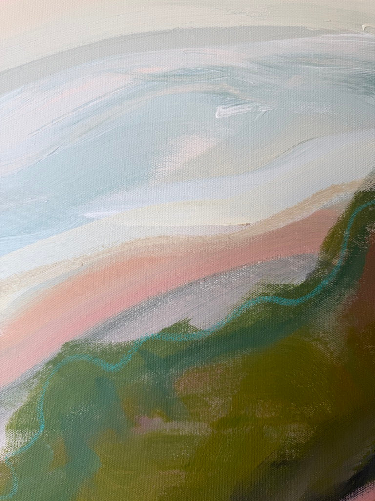 48" x 36" Abstract Landscape | Acrylic and oil stick on canvas