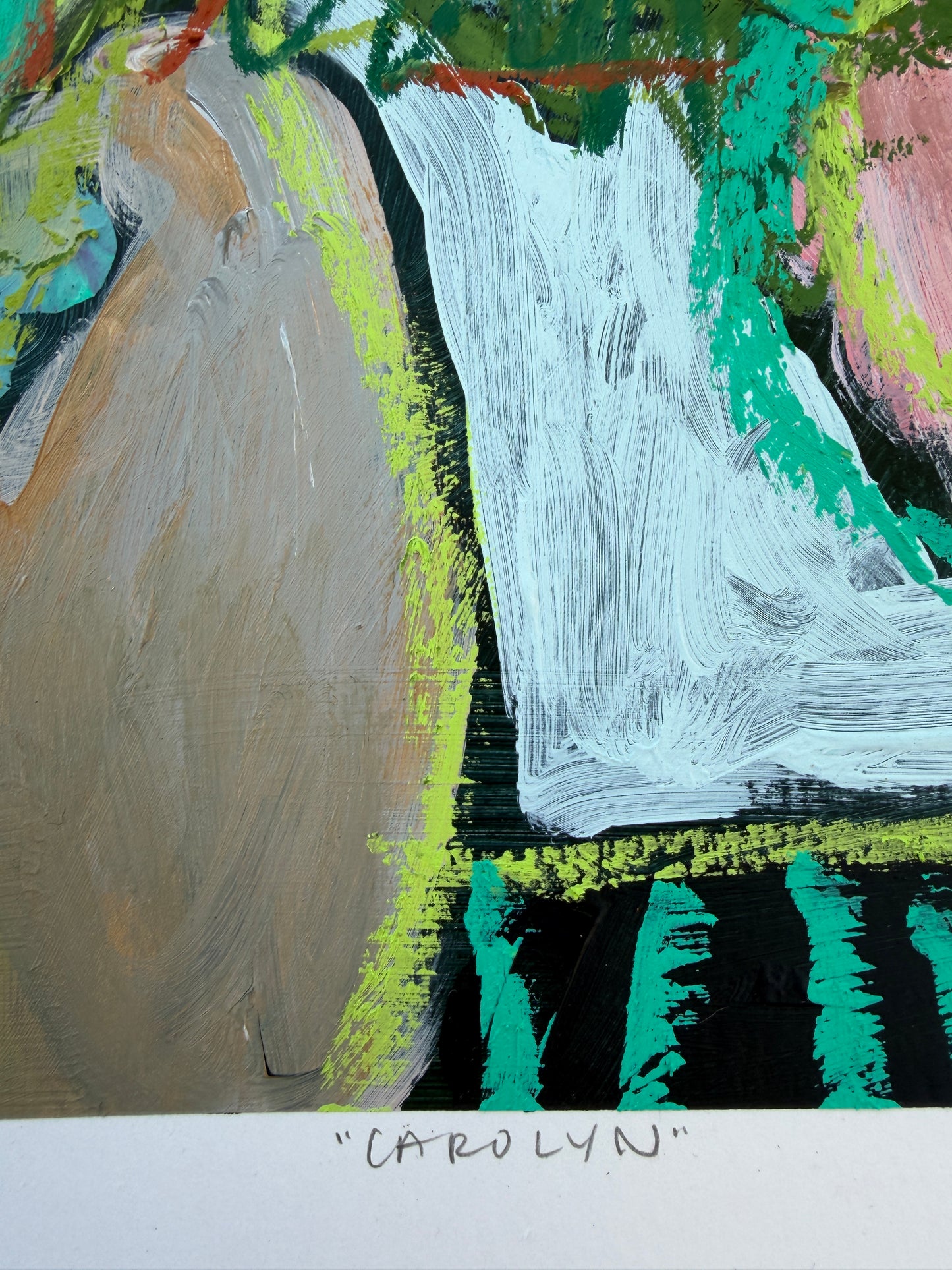 12" x 9" Abstract Floral: Acrylic and Oil Pastel on Paper
