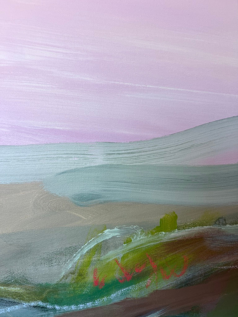 36"x48" Abstract Landscape: Acrylic and Oil Stick on Canvas