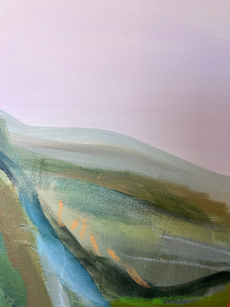 24" x 24" Abstract Landscape: Acrylic and Oil Stick on Canvas