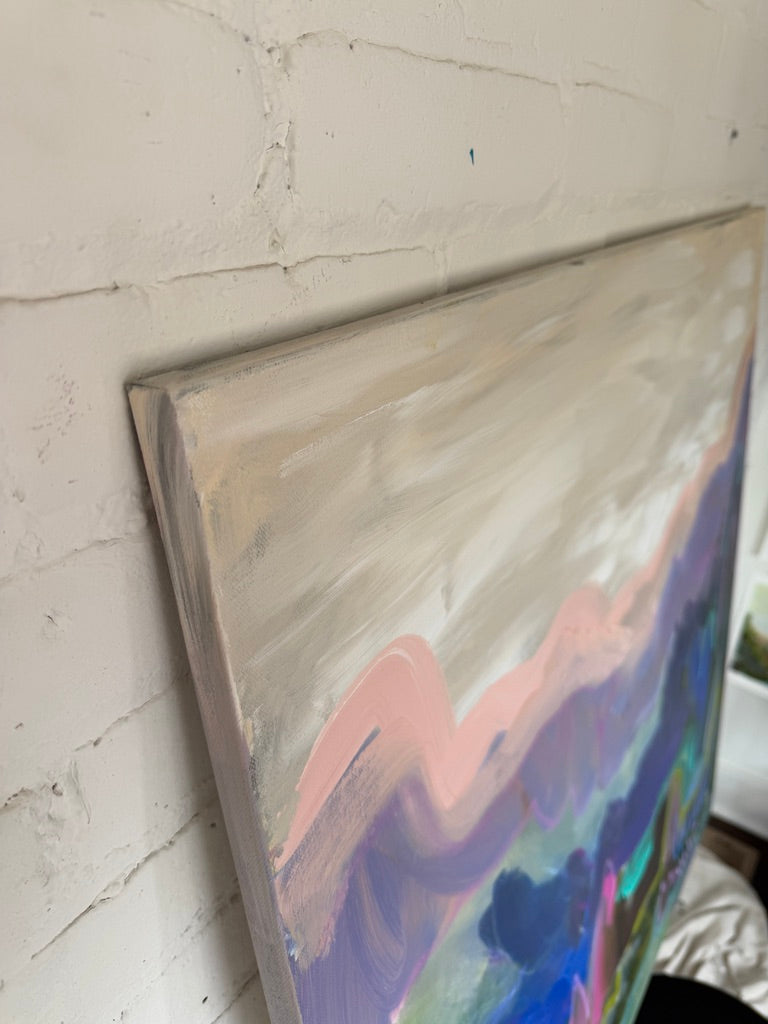 36" x 36" Abstract Landscape (Acrylic and oil stick on canvas)