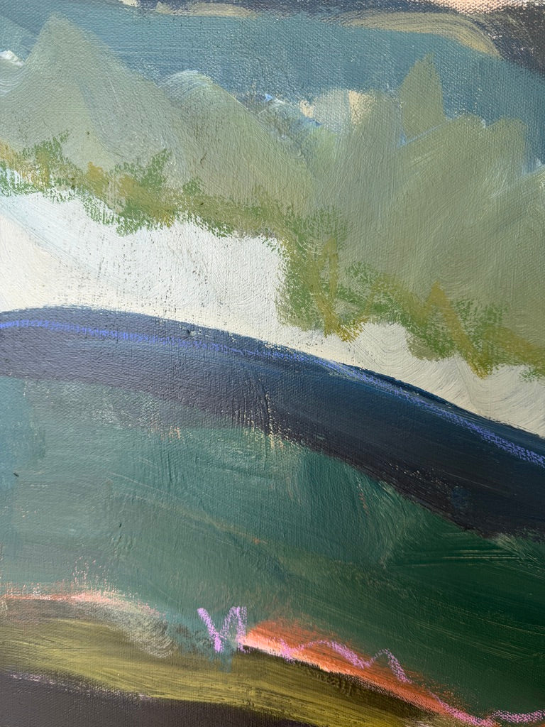 48" x 36" Abstract Landscape | Acrylic and oil stick on canvas