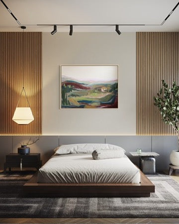 36" x 48" Abstract Landscape | Acrylic and oil stick on canvas | "It's pronounced 'aubergine' II"