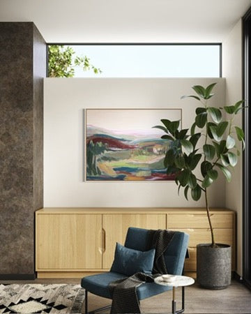 36" x 48" Abstract Landscape | Acrylic and oil stick on canvas | "It's pronounced 'aubergine' II"