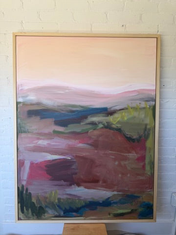 48" x 36" Abstract Landscape | Acrylic and oil stick on canvas | "It's pronounced 'aubergine' I"