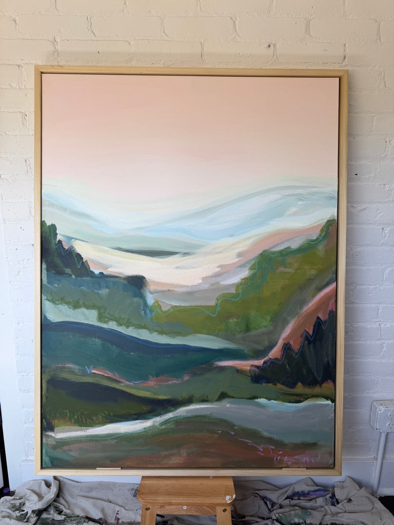 48" x 36" Abstract Landscape | Acrylic and oil stick on canvas