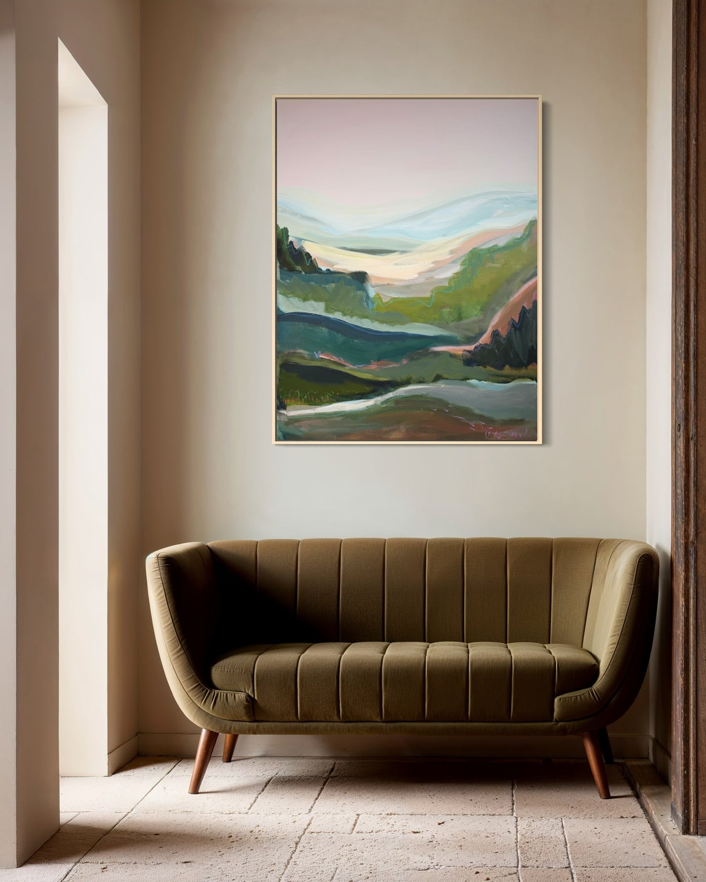 48" x 36" Abstract Landscape | Acrylic and oil stick on canvas