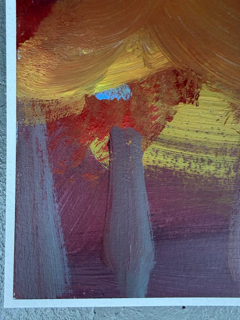 14" x 11" Abstract Floral: Acrylic on Paper