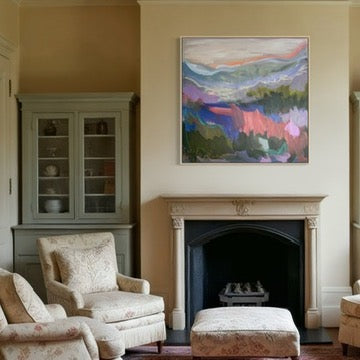 36" x 36" Abstract Landscape (Acrylic and oil stick on canvas)