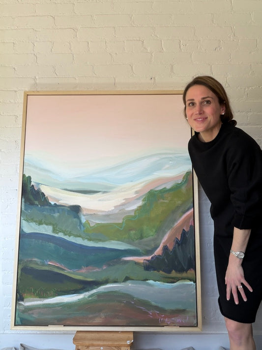 48" x 36" Abstract Landscape | Acrylic and oil stick on canvas