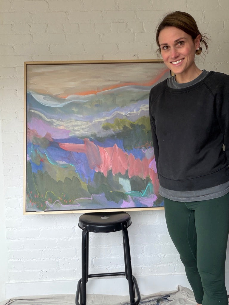 36" x 36" Abstract Landscape (Acrylic and oil stick on canvas)