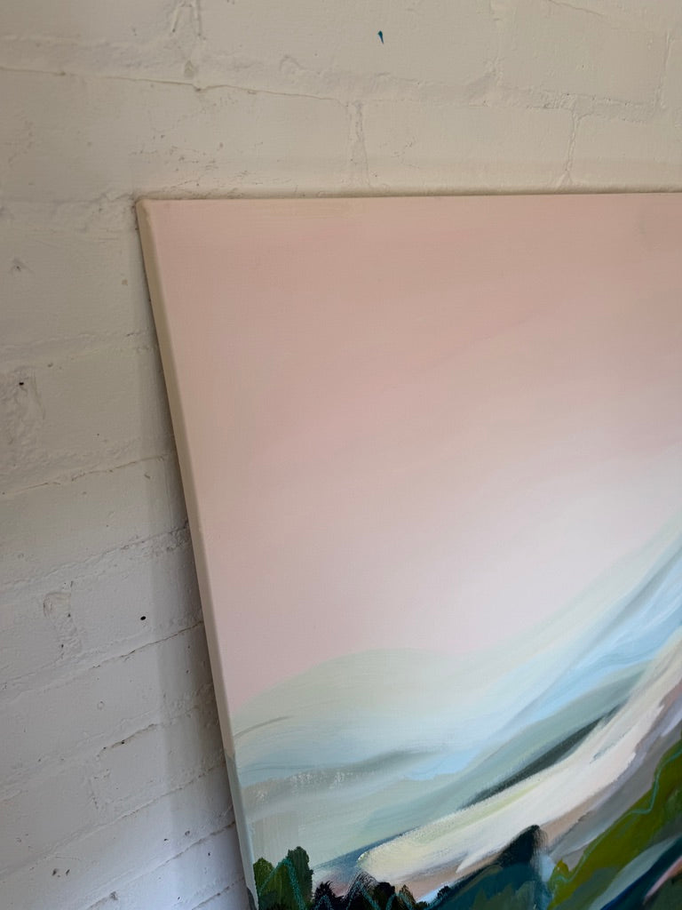 48" x 36" Abstract Landscape | Acrylic and oil stick on canvas