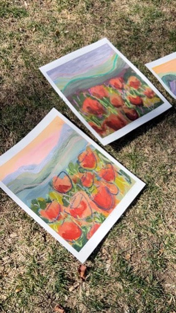 12" x 10" Superbloom on Paper Paintings (6 variations)
