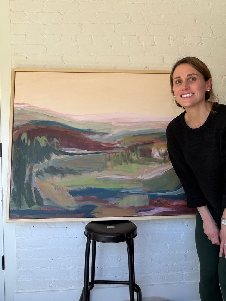 36" x 48" Abstract Landscape | Acrylic and oil stick on canvas | "It's pronounced 'aubergine' II"
