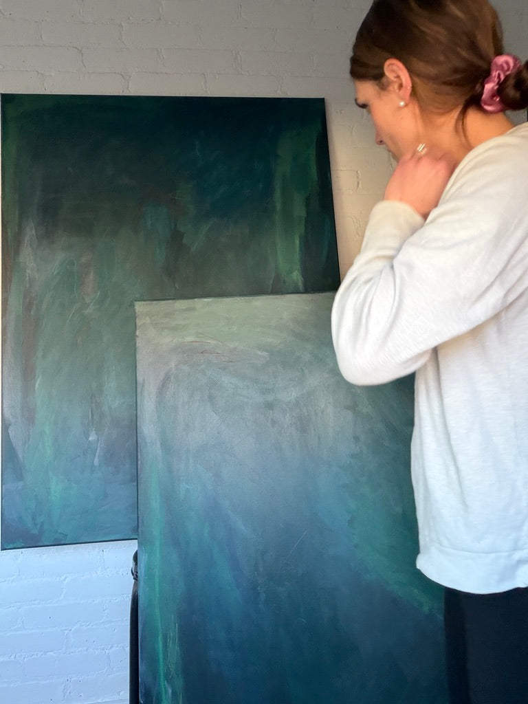 (set of 2) 48" x 36" Mixed Media on Canvas