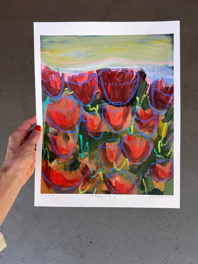 12" x 10" Superbloom on Paper Paintings (6 variations)