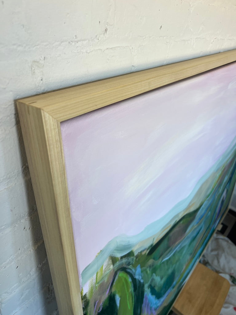 36"x48" Abstract Landscape: Acrylic and Oil Stick on Canvas