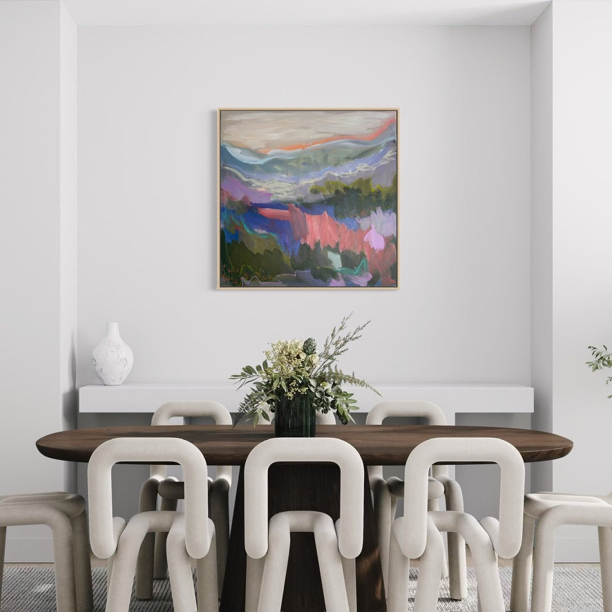 36" x 36" Abstract Landscape (Acrylic and oil stick on canvas)