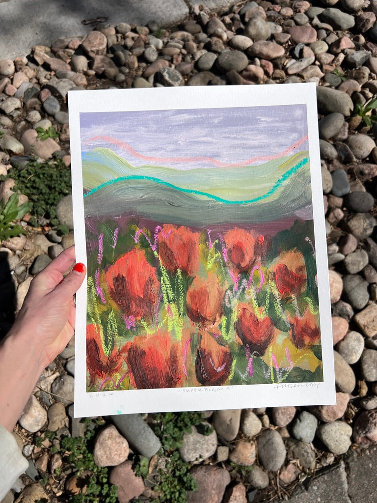 12" x 10" Superbloom on Paper Paintings (6 variations)