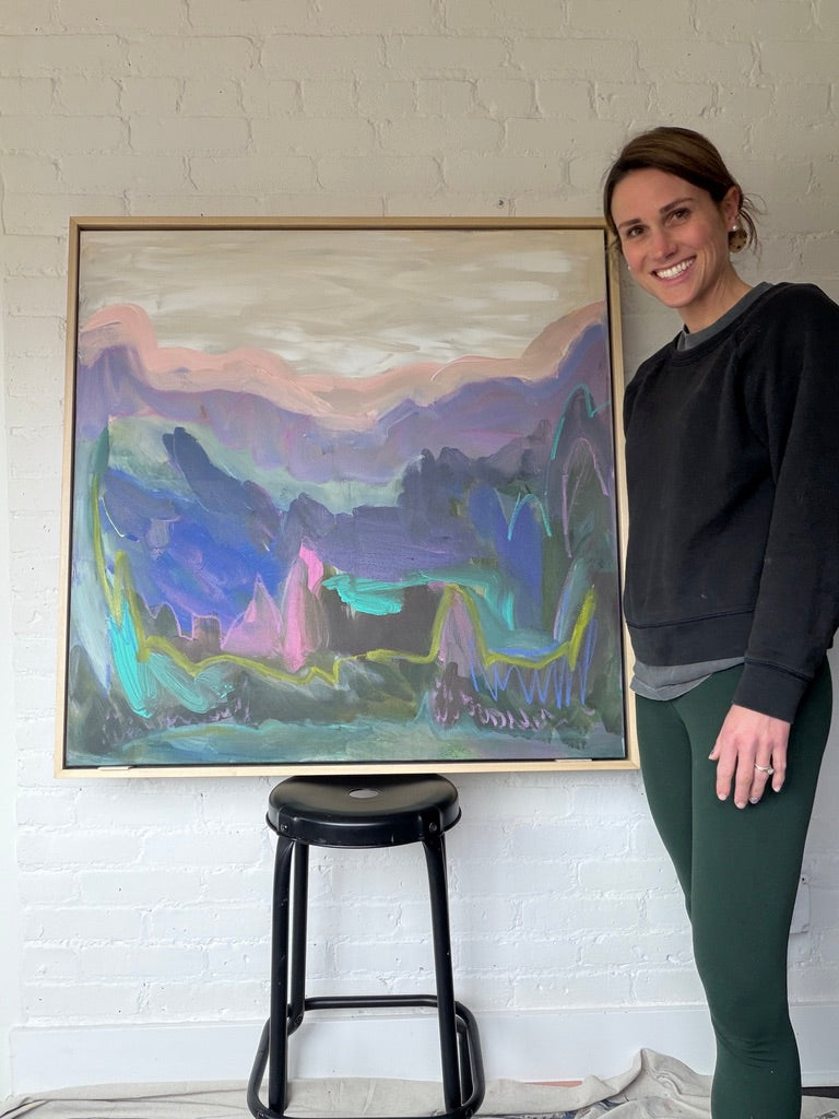 36" x 36" Abstract Landscape (Acrylic and oil stick on canvas)