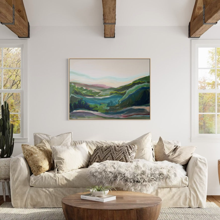 36" x 48" Abstract Landscape | Acrylic and oil stick on canvas