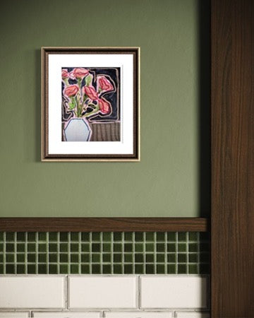 10" x 8" Abstract Carnation Floral Paintings | Original, Acrylic and Oil Pastel on Paper