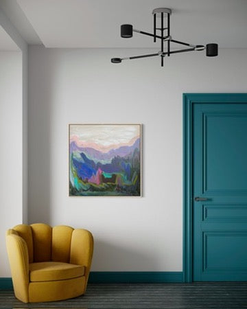 36" x 36" Abstract Landscape (Acrylic and oil stick on canvas)