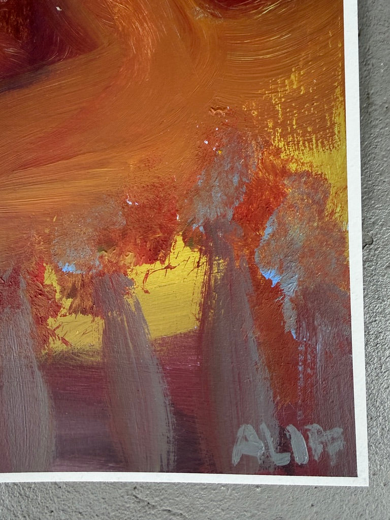 14" x 11" Abstract Floral: Acrylic on Paper