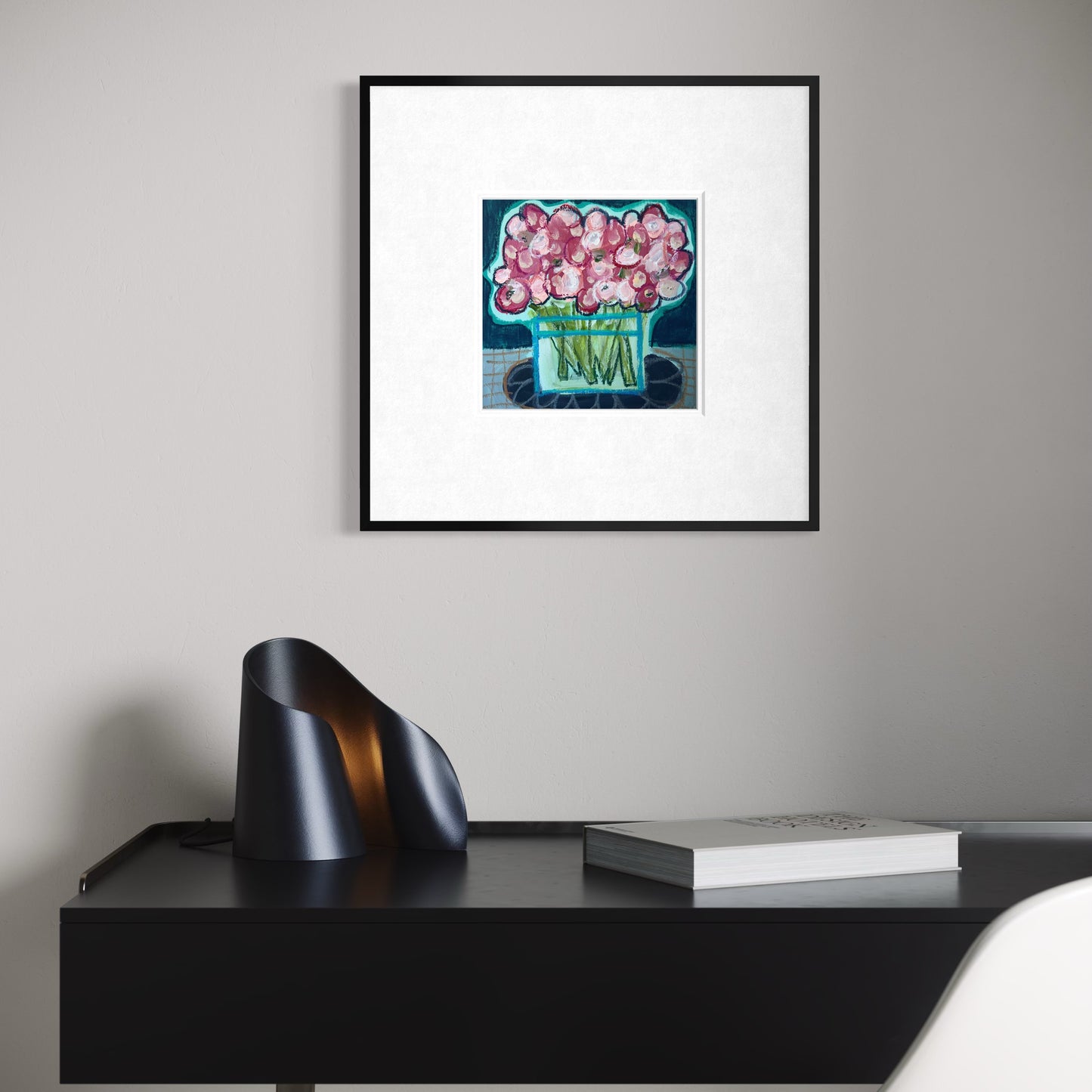 9"x9" | "Peonies brighten my day"