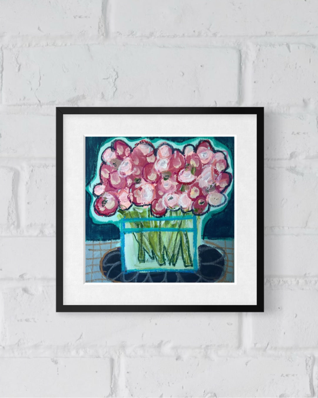 9"x9" | "Peonies brighten my day"