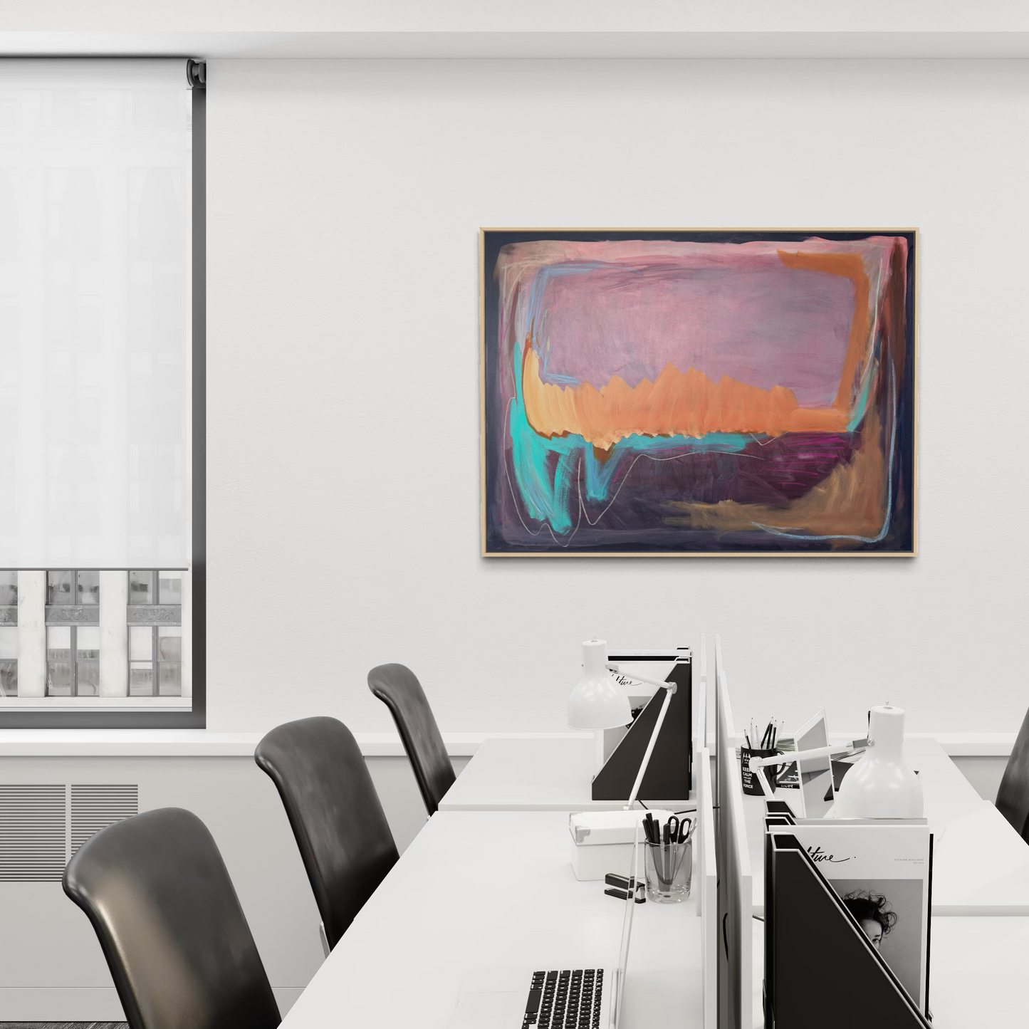 36" x 48" Acrylic and oil stick on canvas