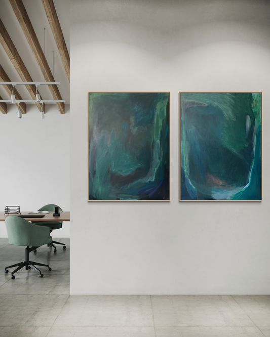 (set of 2) 48" x 36" Mixed Media on Canvas