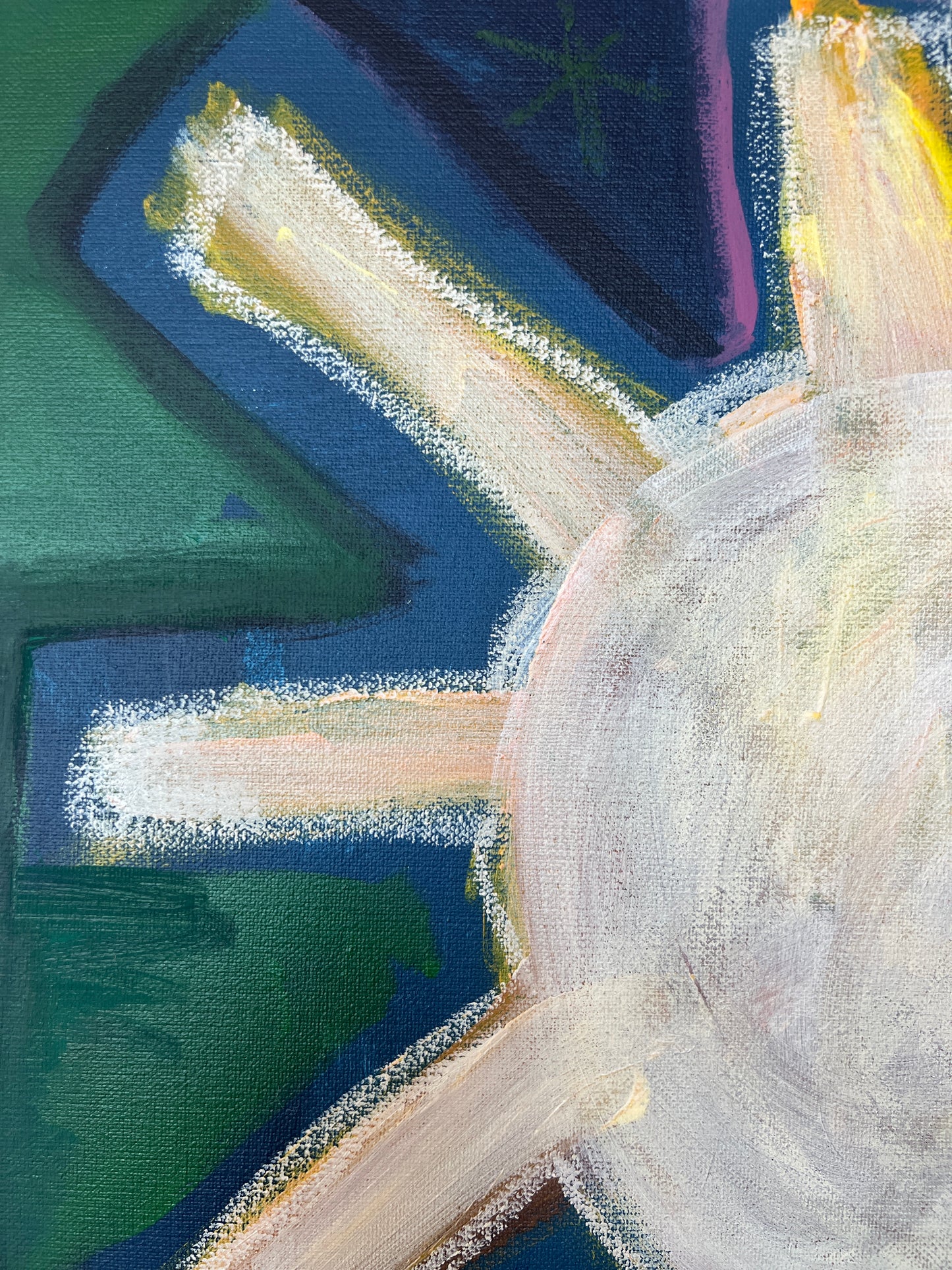 48 x 36 "Hug from the sky" | Acrylic and Oil Pastel on Canvas