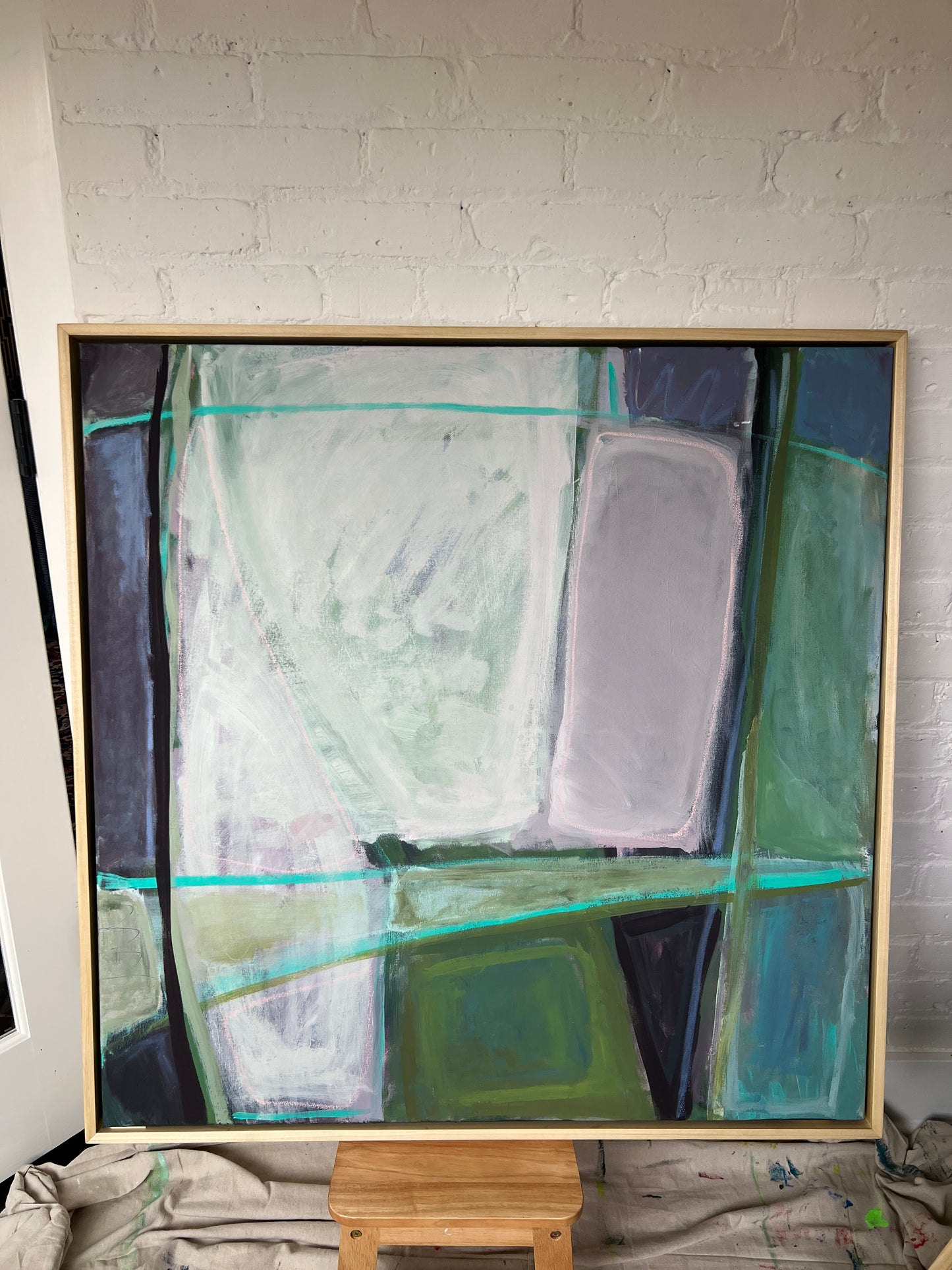36" x 36" Acrylic and Oil Stick on Canvas