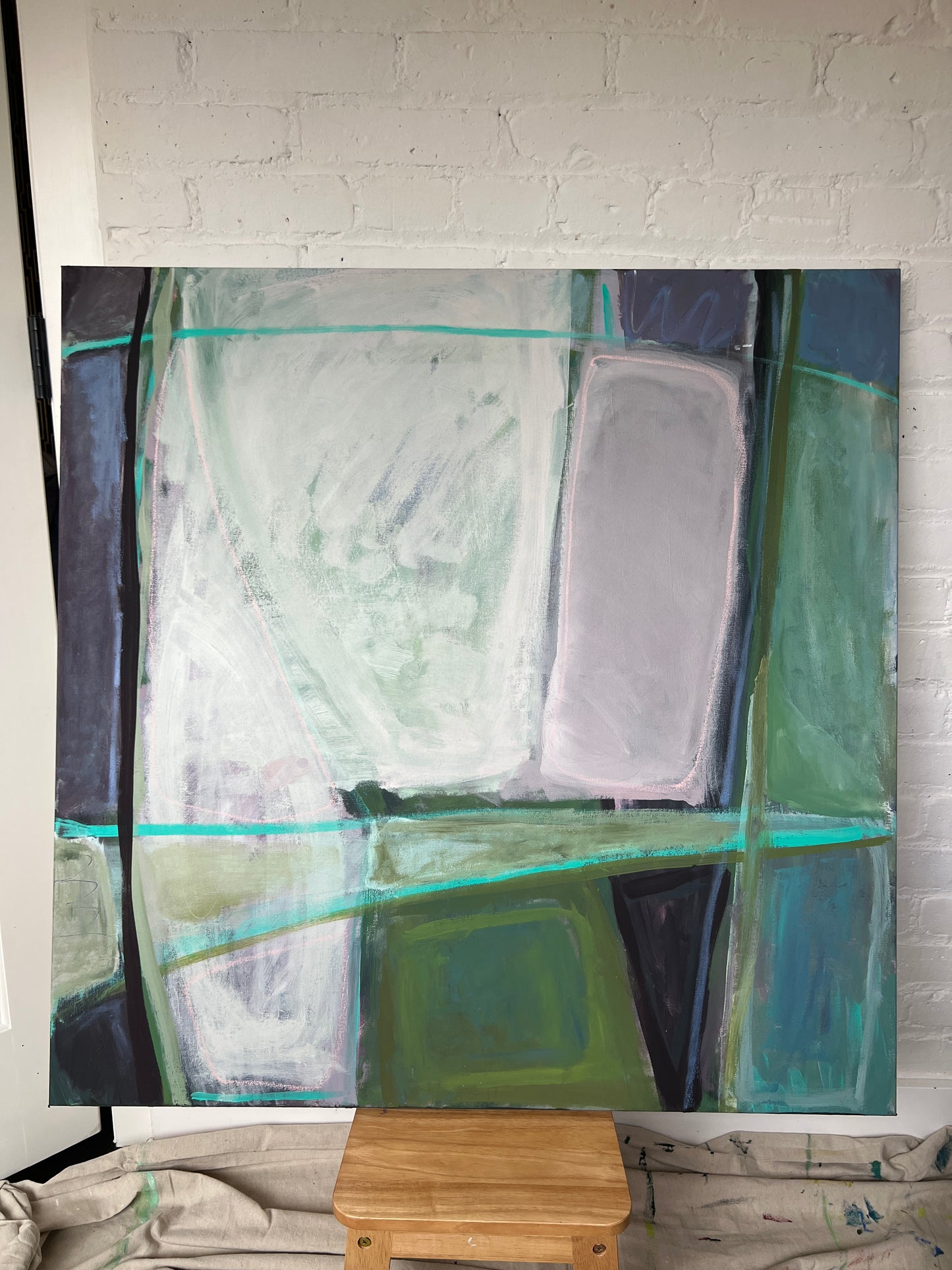36" x 36" Acrylic and Oil Stick on Canvas