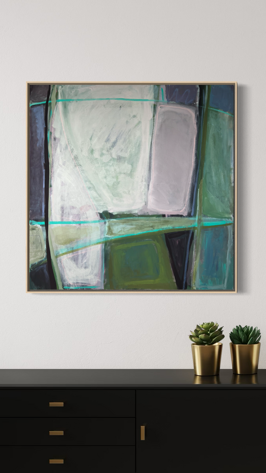 36" x 36" Acrylic and Oil Stick on Canvas