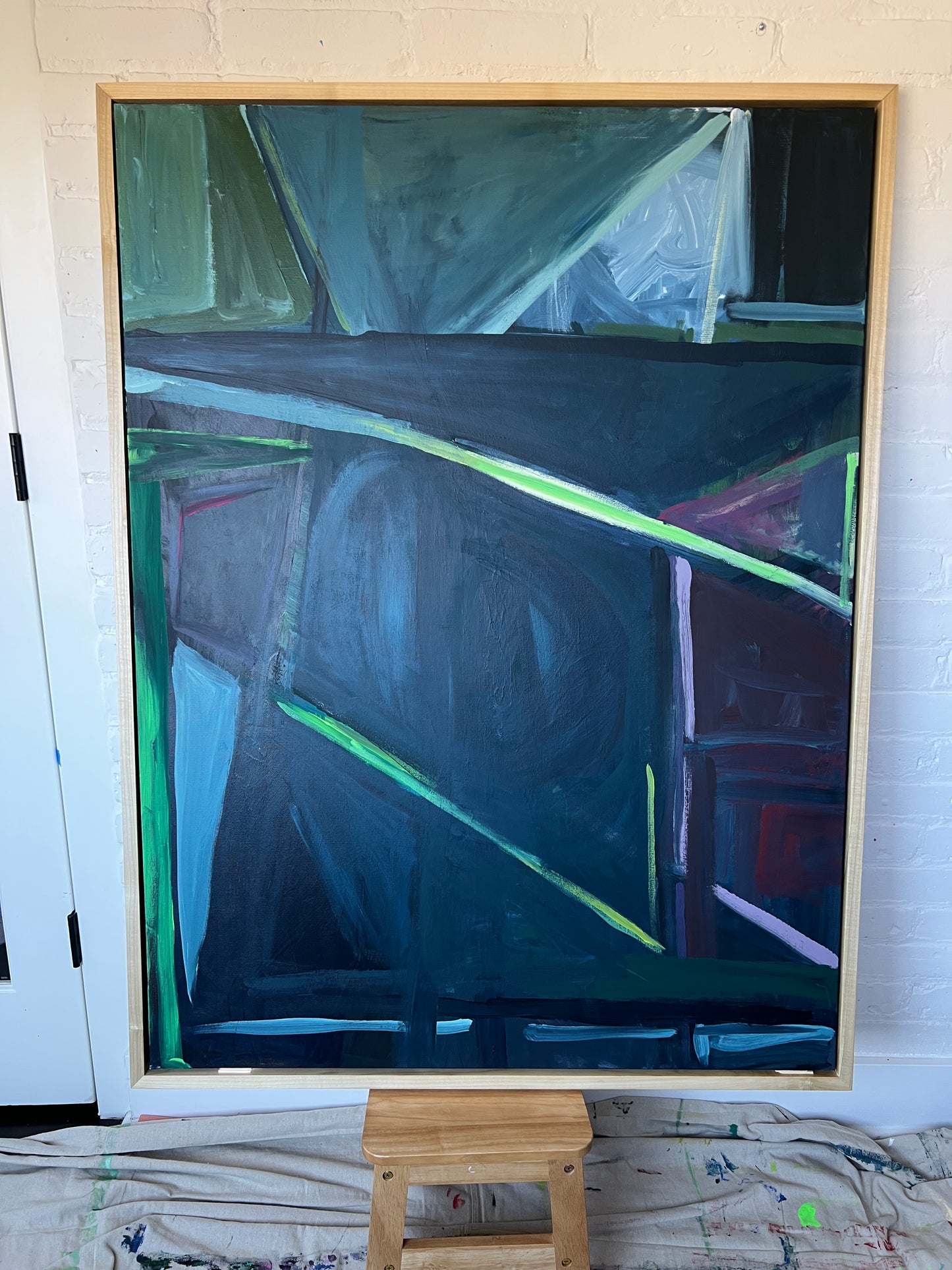 48" x 36" | Acrylic on Canvas | "Scooter at Night"
