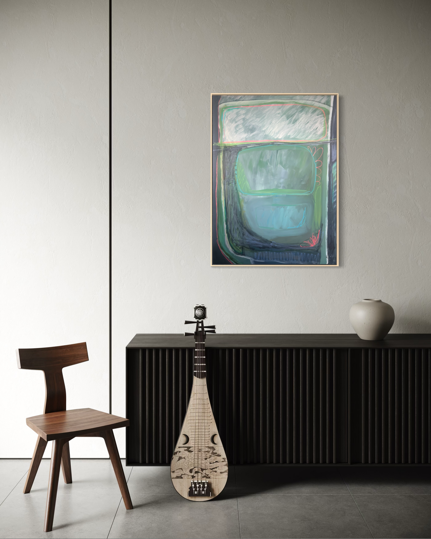 40" x 30" Acrylic and Oil Stick on Canvas